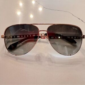 Quay High Key Links Polarized Aviator Gold/Brown Fade